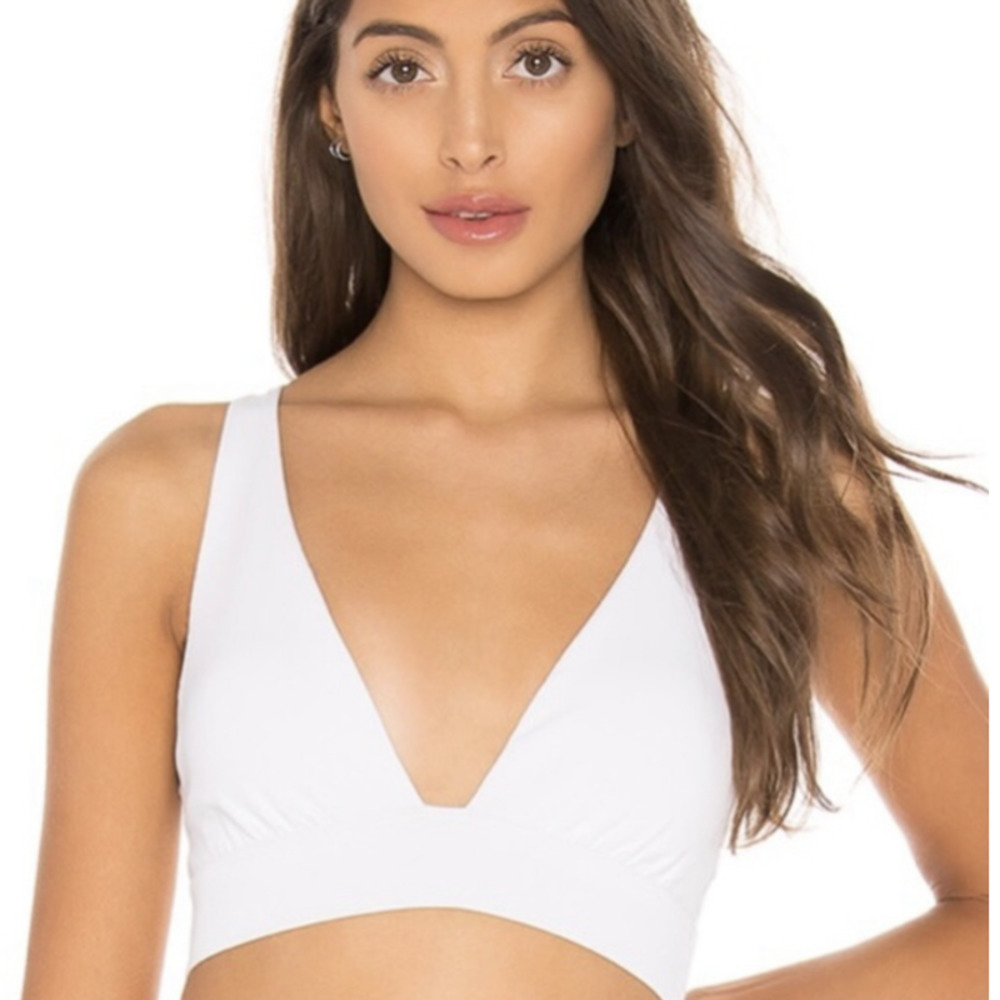 Lovewave White Plunge V Neck Sports Bra Sports Top Size XXS